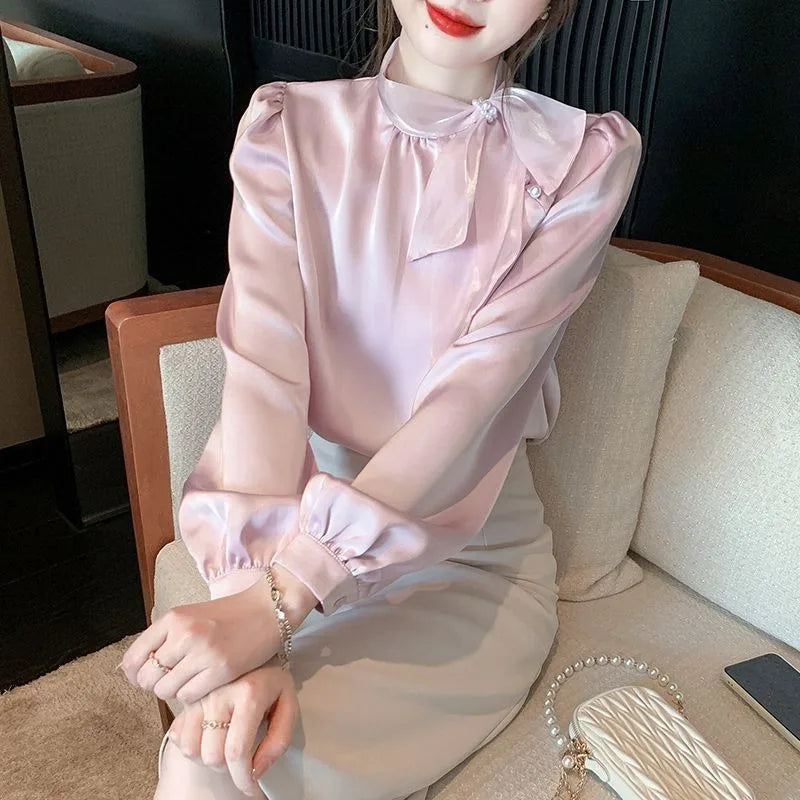 Women’s Top Blouse Long Sleeve Casual Stretchy