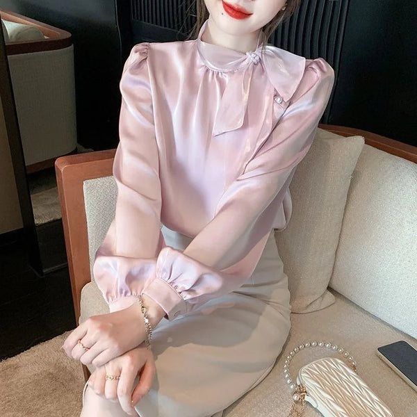 Women’s Top Blouse Long Sleeve Casual Stretchy