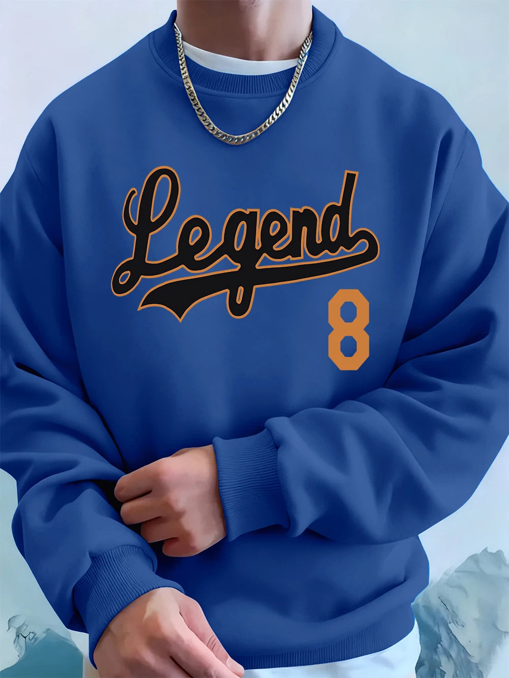 Men’s Sweatshirt Crewneck Oversized Fleece Warm Streetwear Casual