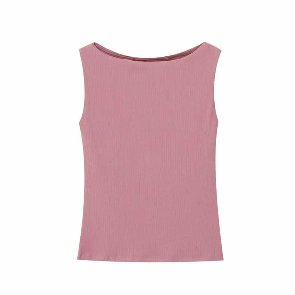 Women’s Top Sleeveless Casual Stretchy Solid Color