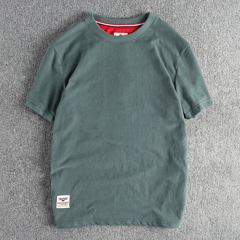 Men’s T-Shirt Short Sleeve Cotton Casual Solid Color