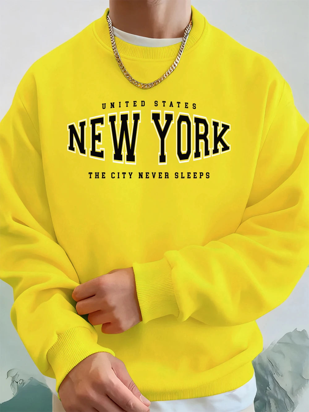 Men’s Sweatshirt Crewneck Fleece Warm Streetwear Graphic Autumn