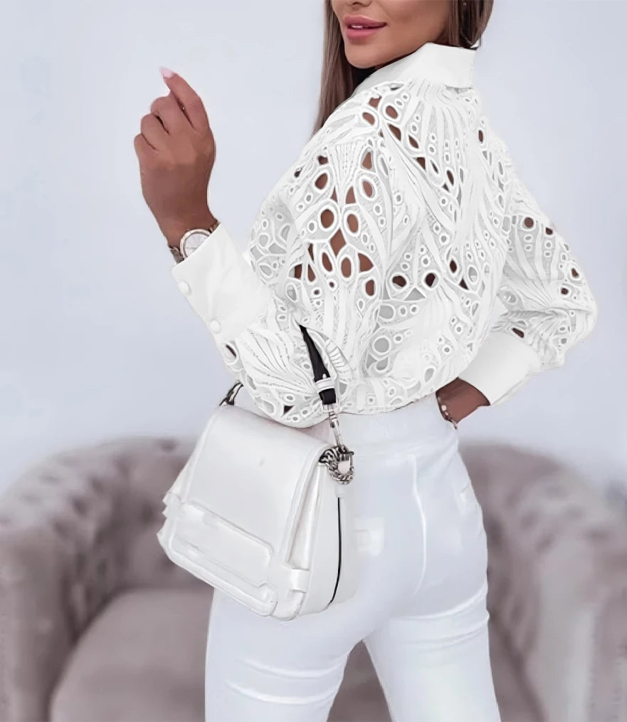 Women’s Top Blouse Long Sleeve Casual Solid Color
