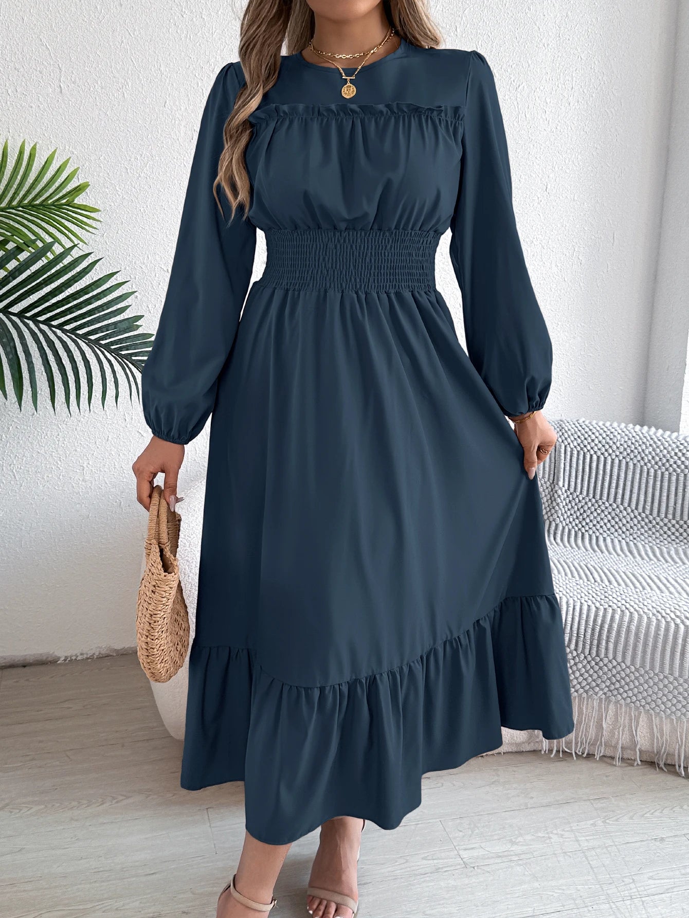 Women’s Dress Long Sleeve Casual Solid Color