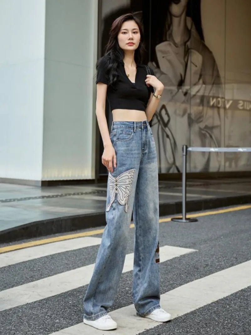 Women’s Jeans High Waist Straight Leg Casual
