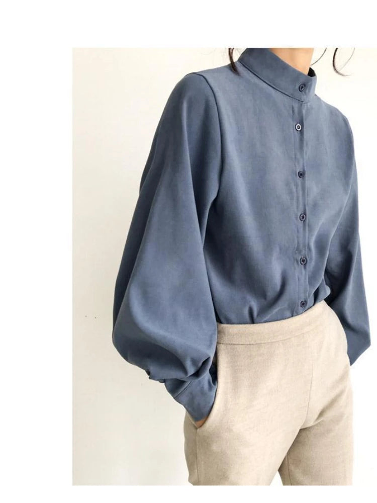 Women’s Top Blouse Long Sleeve Casual Solid Color