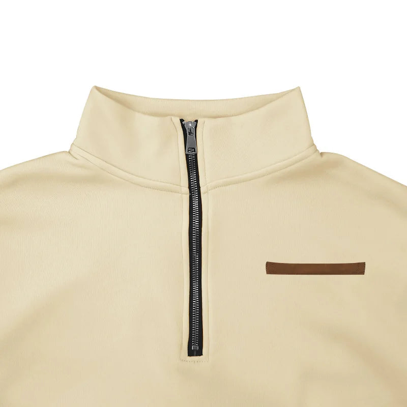 Men’s Sweatshirt Pullover Zip-Up Fleece Long Sleeve Autumn Winter