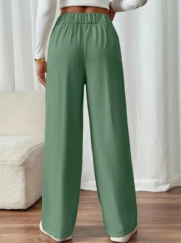 Women’s Trousers High Waist Straight Leg Relaxed Fit Casual