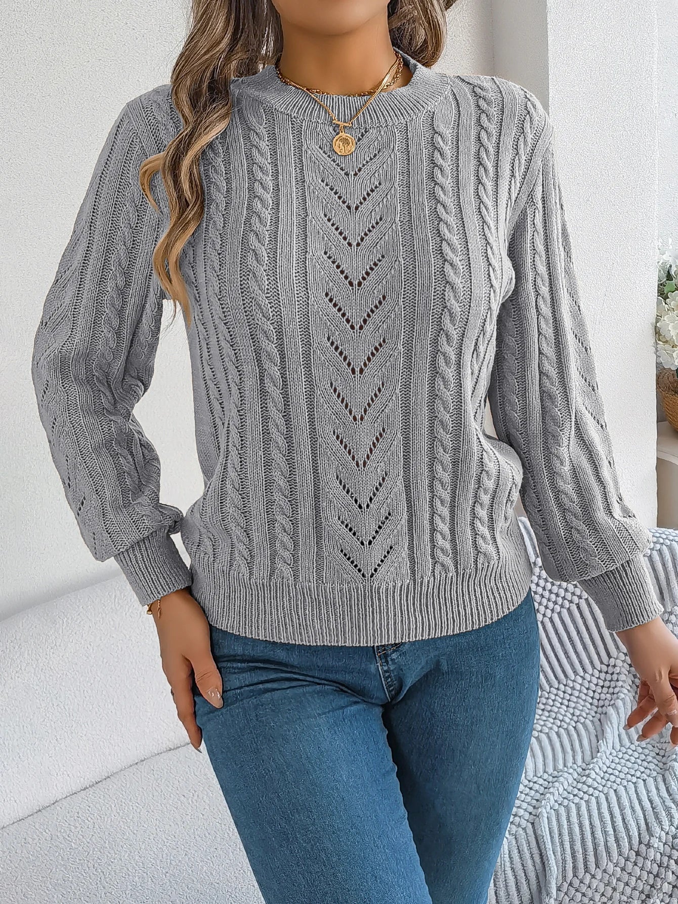 Women’s Top Long Sleeve Solid Color Casual Stretchy
