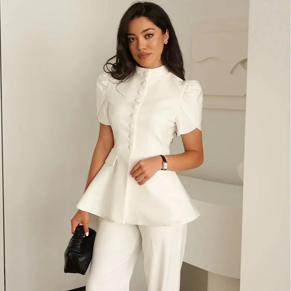 Women’s Top Summer Formal Stretchy Solid Color