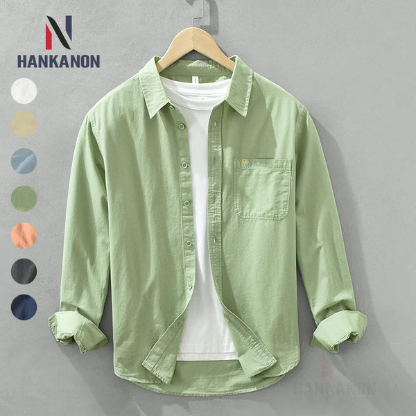 Men’s Shirt Long Sleeve Cotton Casual