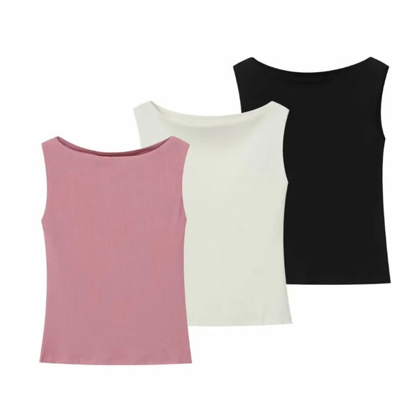 Women’s Top Sleeveless Casual Stretchy Solid Color