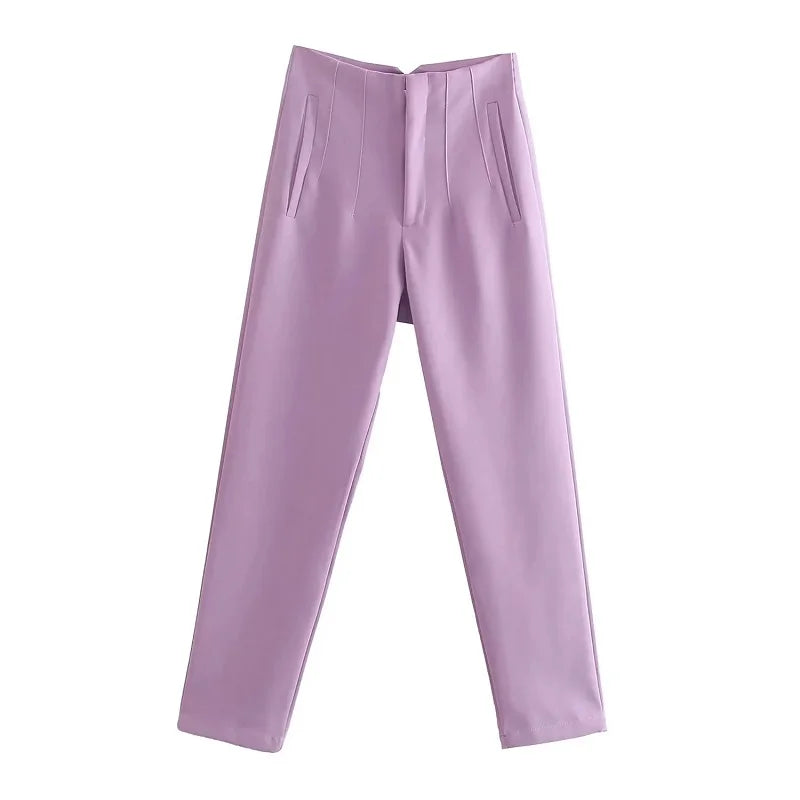 Women’s Trousers High Waist Formal Comfort Fit Stretchy