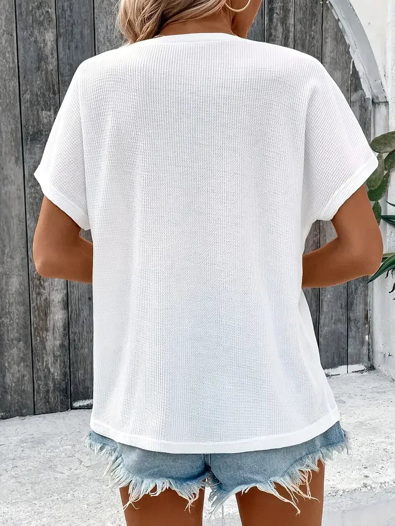 Women’s Top T-Shirt Short Sleeve Casual Solid Color