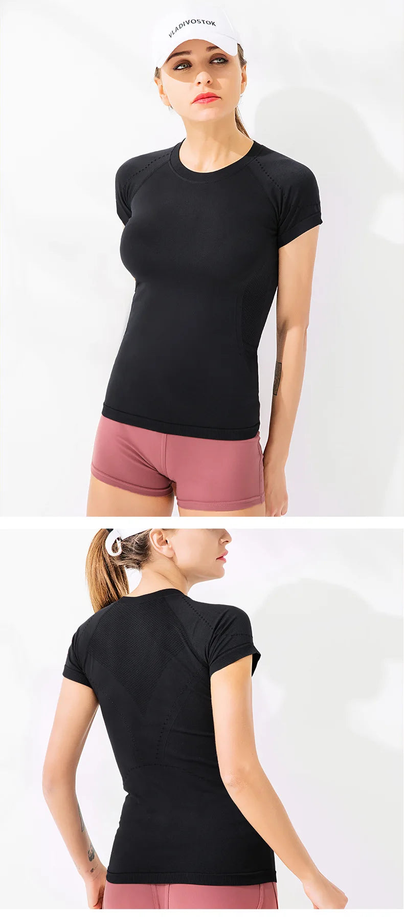 Women’s Gym Top Short Sleeve Breathable Stretchy Athletic
