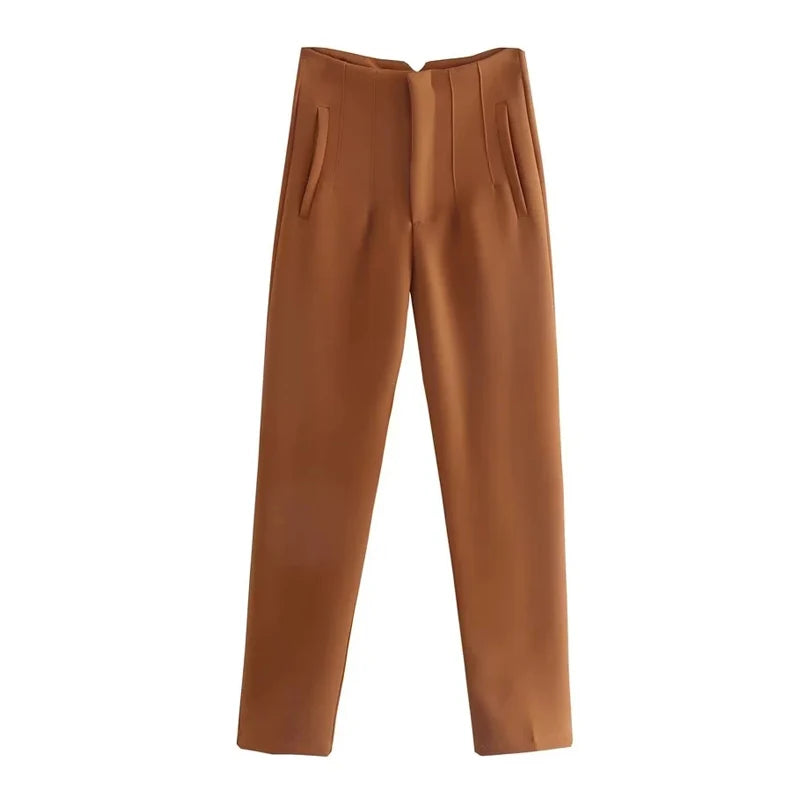 Women’s Trousers High Waist Formal Comfort Fit Stretchy
