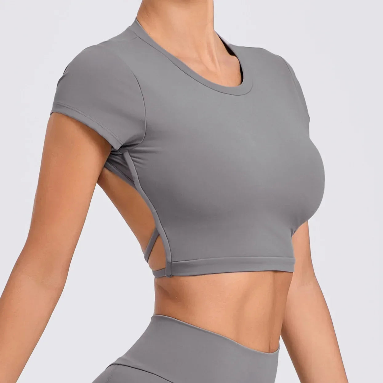 Women’s Gym Top Crop Top Moisture Wicking Seamless Athletic