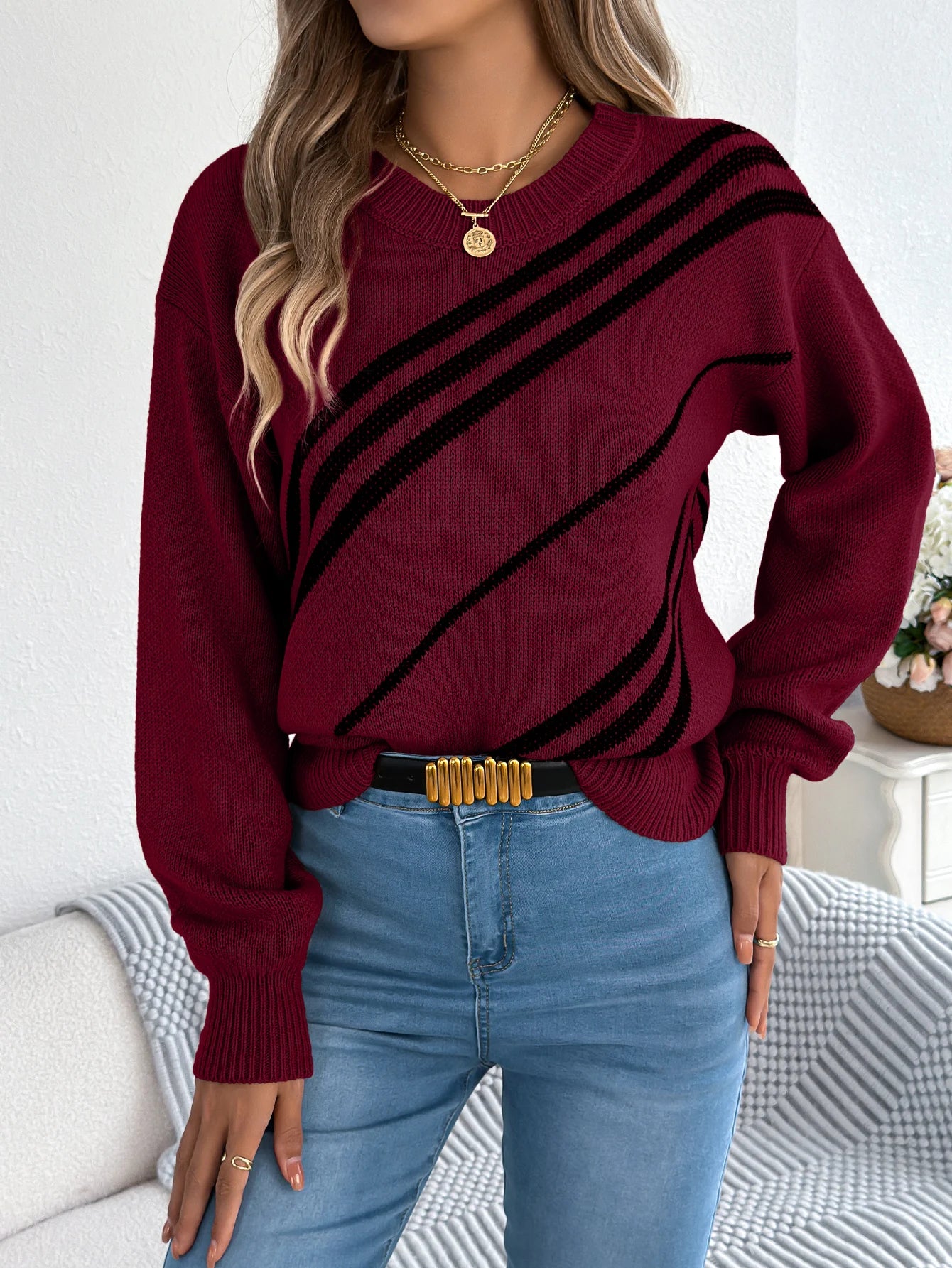 Women’s Top Long Sleeve Stretchy Casual