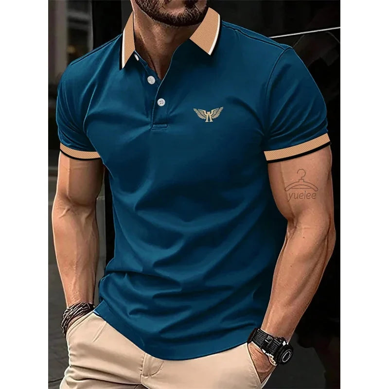 Men’s Polo Shirt Short Sleeve Casual Solid Color Comfort Fit Fashion