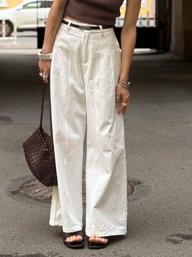Women’s Trousers High Waist Wide Leg Straight Leg Relaxed Fit