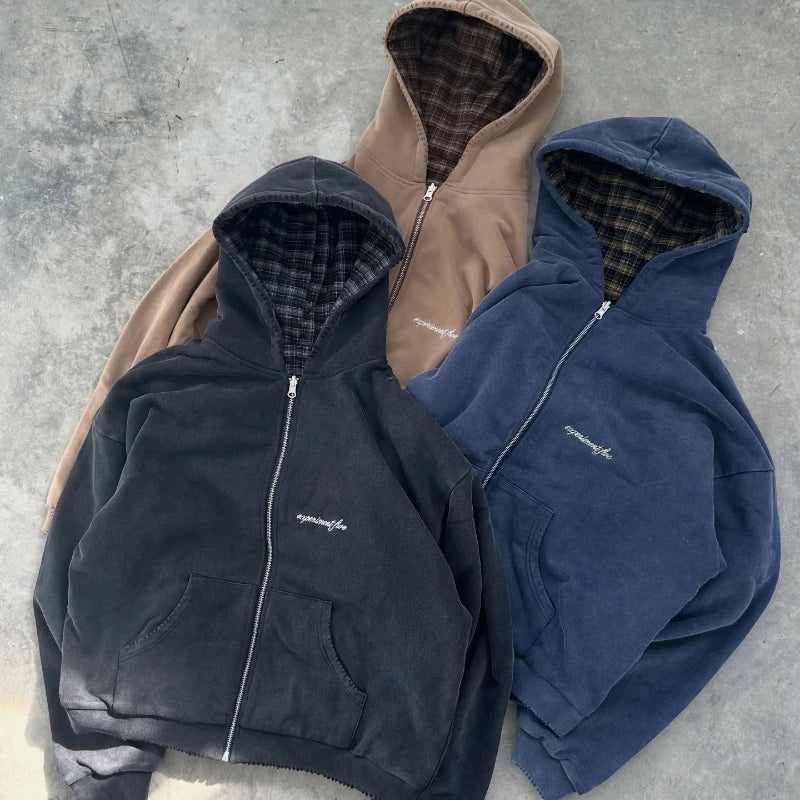 Men’s Hoodie Warm Casual Zip-Up Streetwear