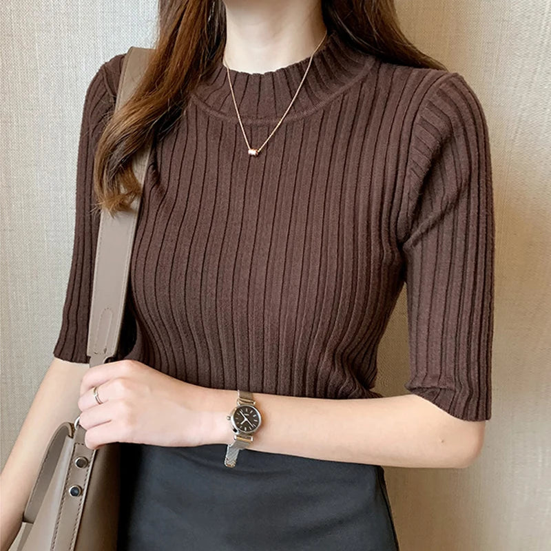 Women’s Top Blouse Short Sleeve Casual Stretchy
