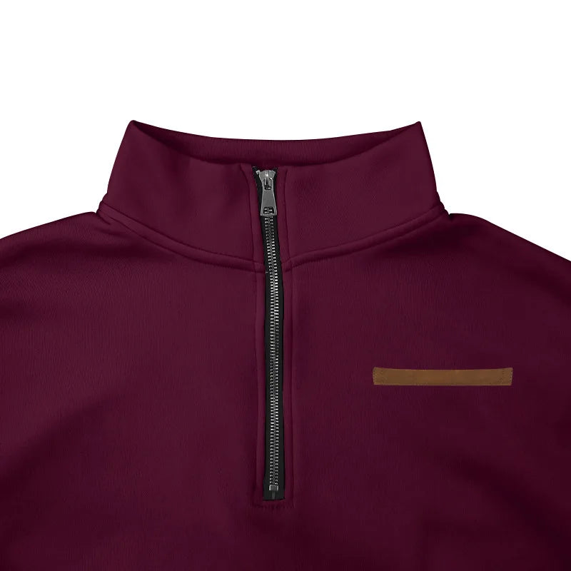 Men’s Sweatshirt Pullover Zip-Up Fleece Long Sleeve Autumn Winter
