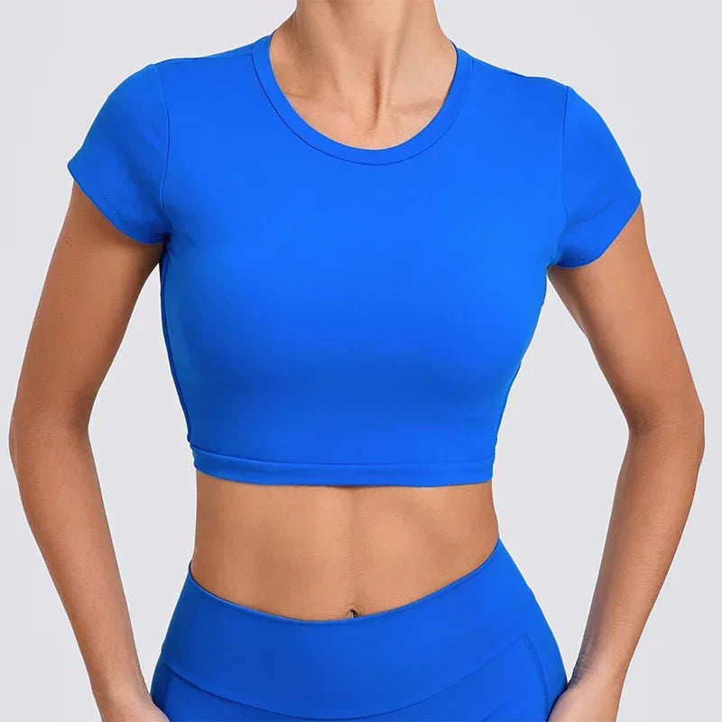 Women’s Gym Top Crop Top Moisture Wicking Seamless Athletic