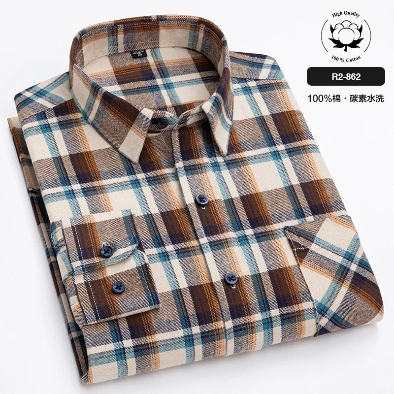 Men’s Shirt Long Sleeve Cotton Casual Regular Fit