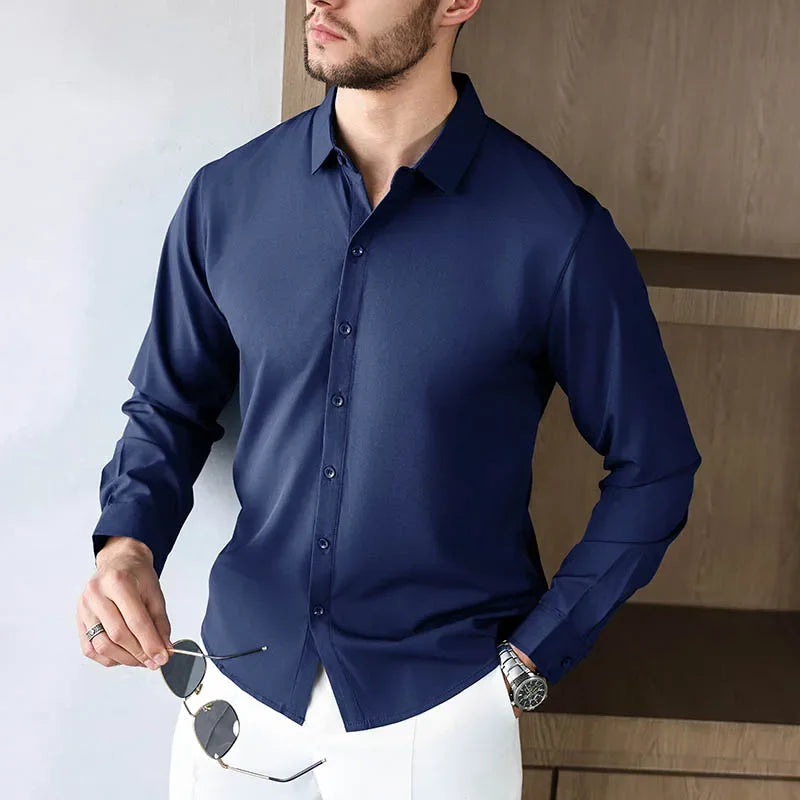 Men’s Shirt Long Sleeve Casual Formal Solid Color