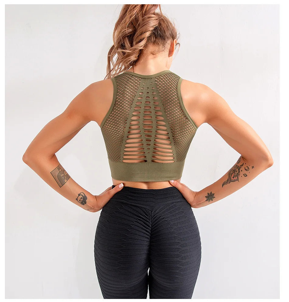 Women’s Gym Top Crop Top Breathable Seamless Athletic