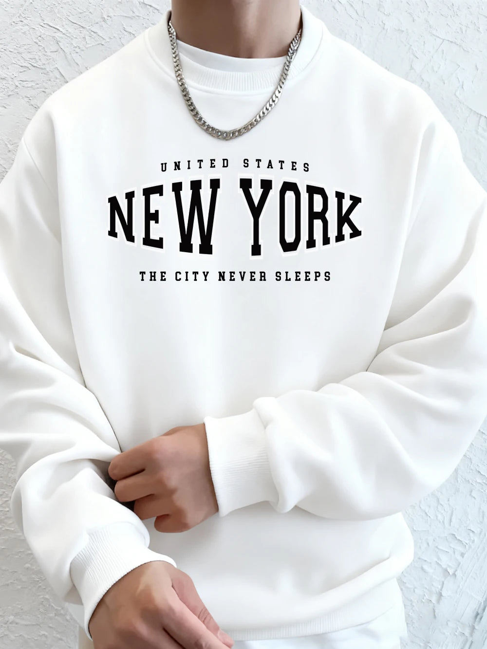Men’s Sweatshirt Crewneck Fleece Warm Streetwear Graphic Autumn