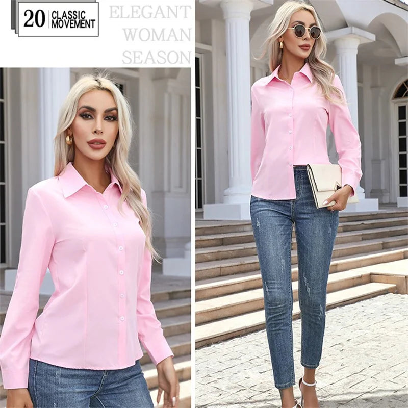 Women’s Top Blouse Long Sleeve Casual Solid Color