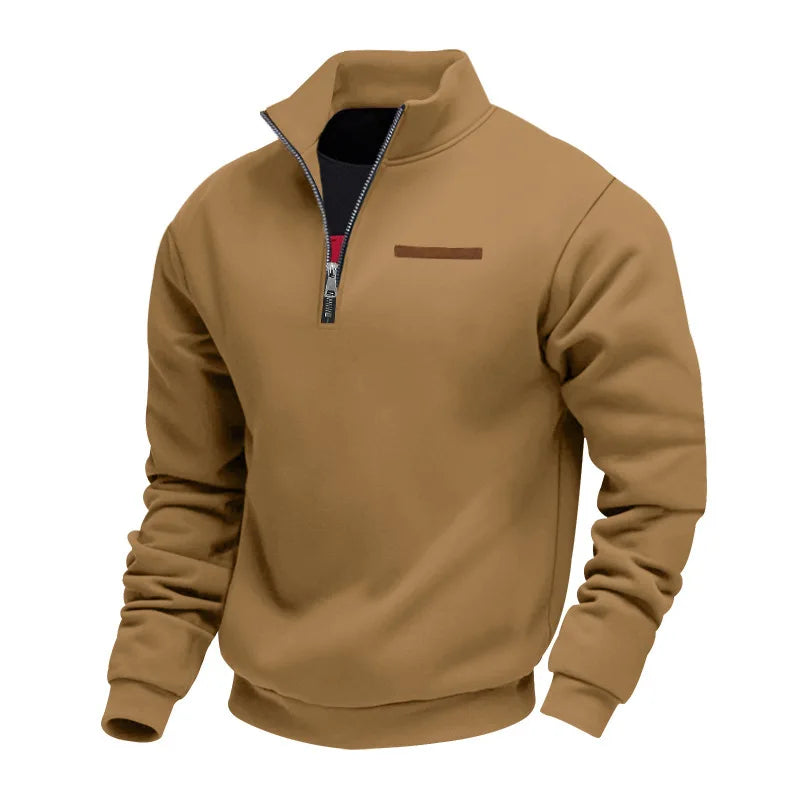 Men’s Sweatshirt Pullover Zip-Up Fleece Long Sleeve Autumn Winter