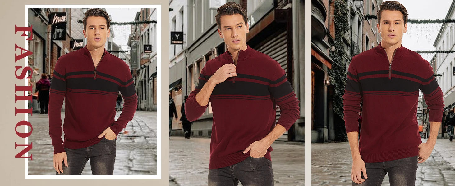 Men’s Sweatshirt Pullover Zip-Up Cotton Warm Autumn Winter