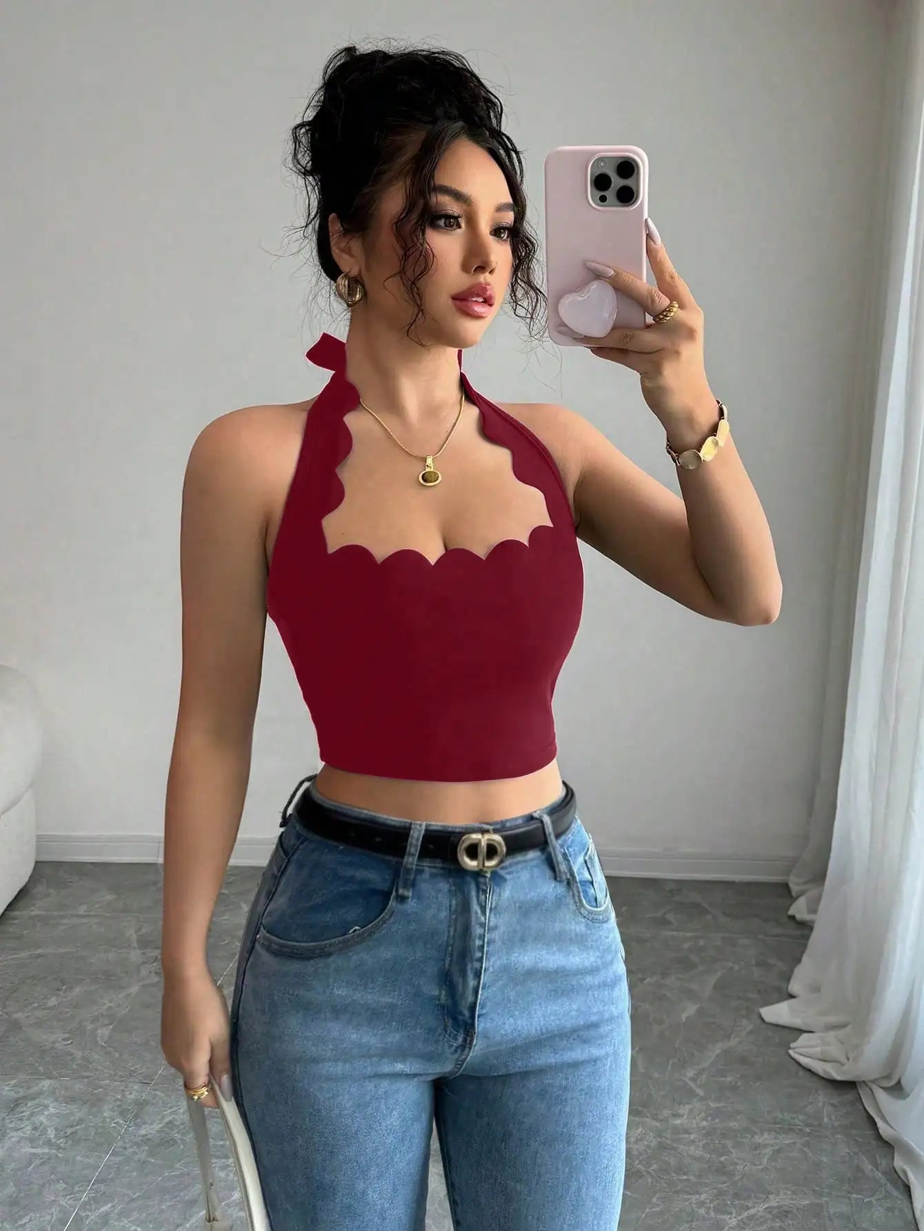 Women’s Top Sleeveless Solid Color Casual Stretchy