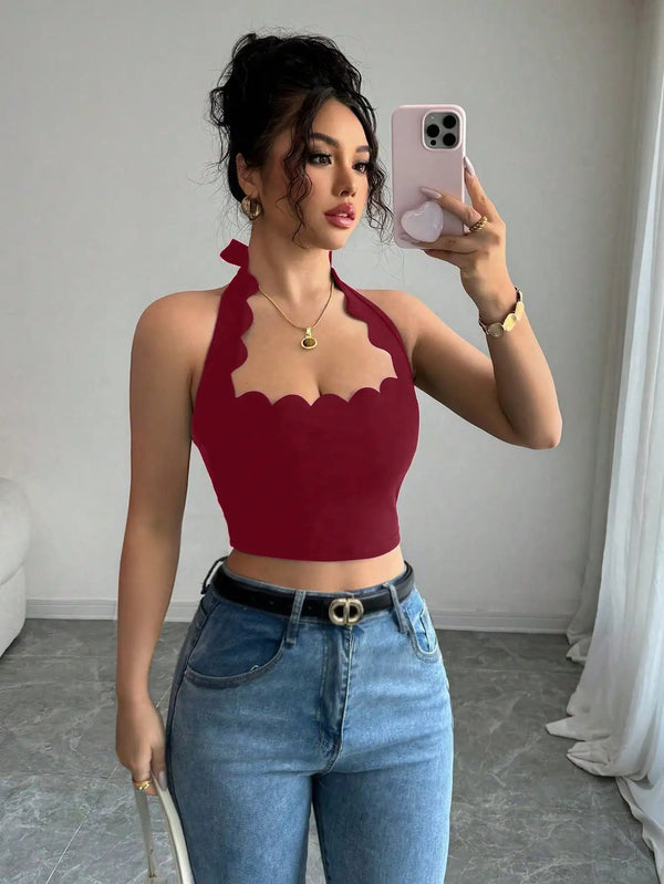 Women’s Top Sleeveless Solid Color Casual Stretchy