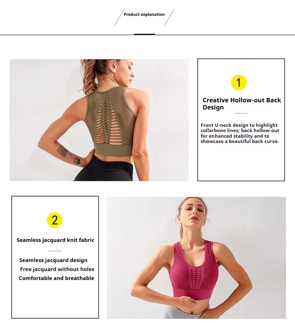 Women’s Gym Top Crop Top Breathable Seamless Athletic