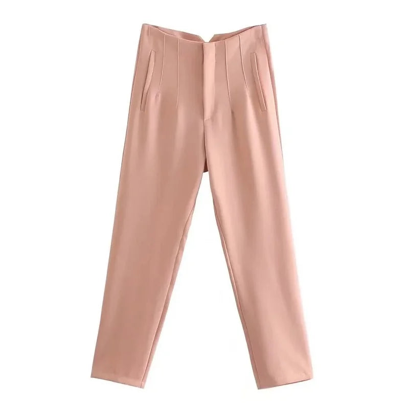Women’s Trousers High Waist Formal Comfort Fit Stretchy
