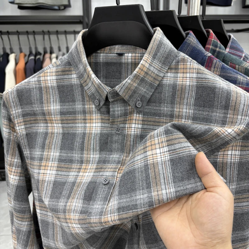 Men’s Shirt Long Sleeve Cotton Casual Breathable