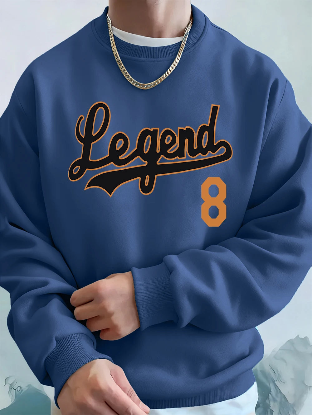 Men’s Sweatshirt Crewneck Oversized Fleece Warm Streetwear Casual