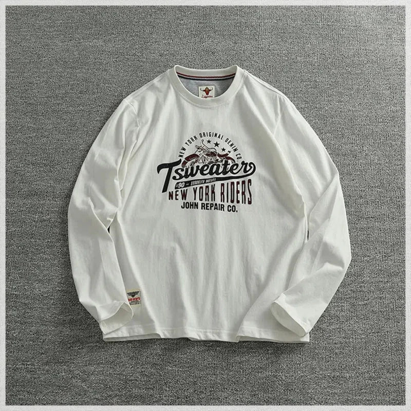 Men’s T-Shirt Long Sleeve Cotton Casual Printed