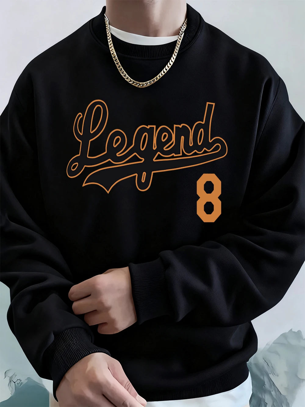 Men’s Sweatshirt Crewneck Oversized Fleece Warm Streetwear Casual