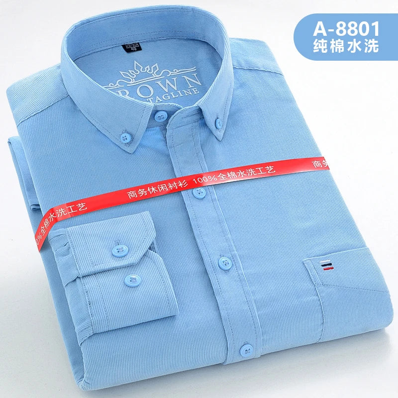 Men’s Shirt Long Sleeve Cotton Casual Regular Fit