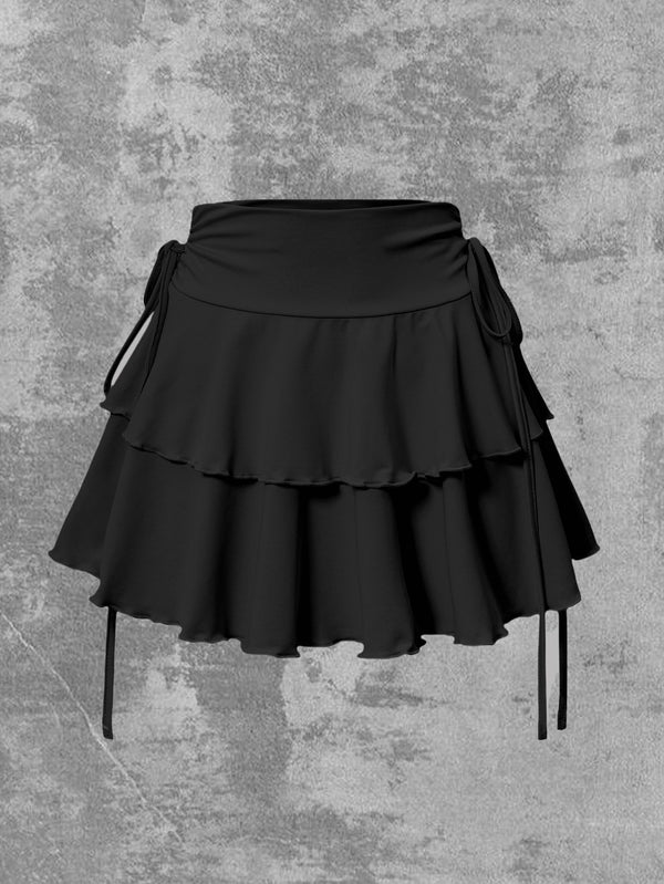 Women’s Skirt High Waist Elastic Waist Summer Solid Color