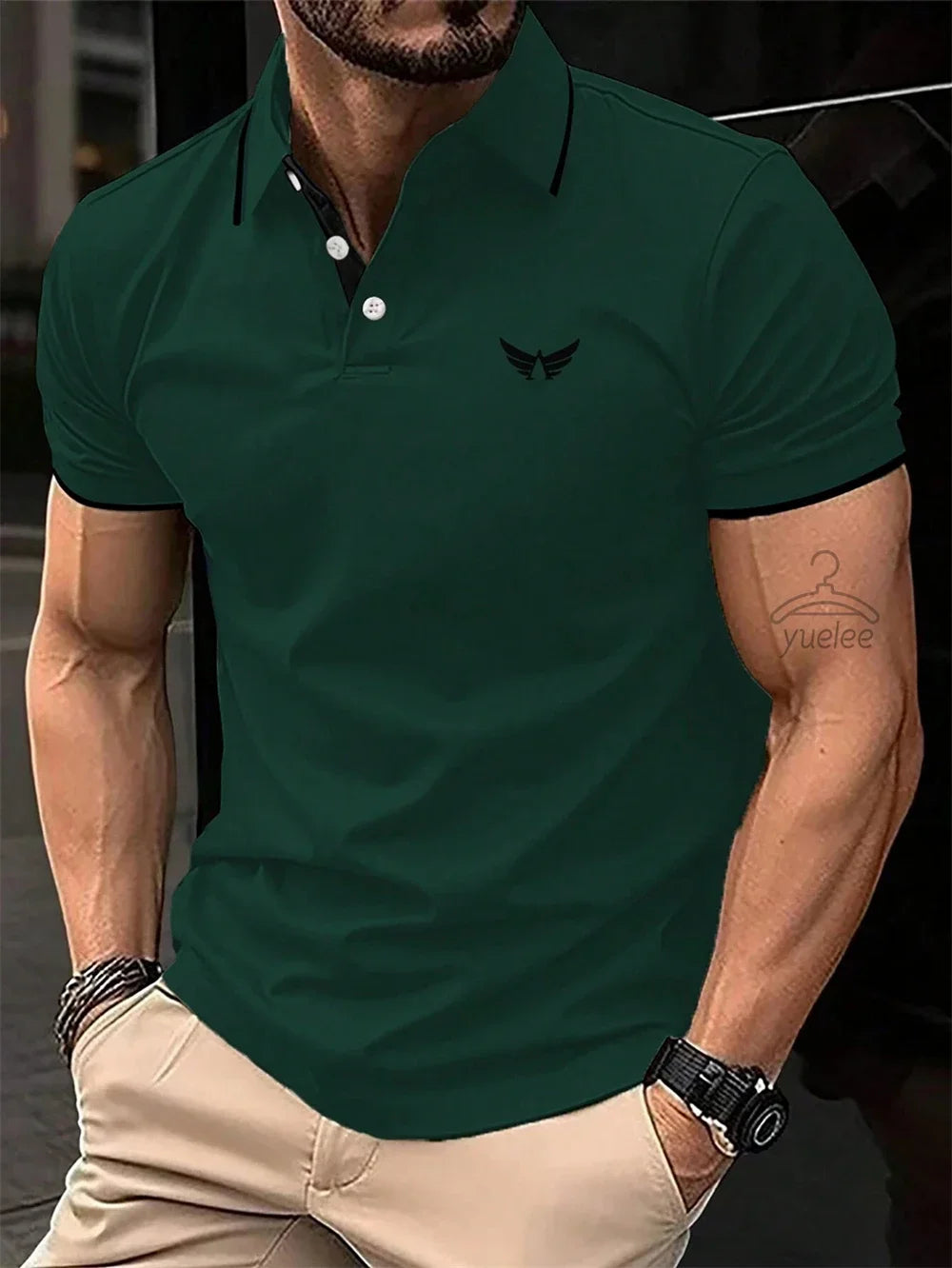 Men’s Polo Shirt Short Sleeve Casual Solid Color Comfort Fit Fashion