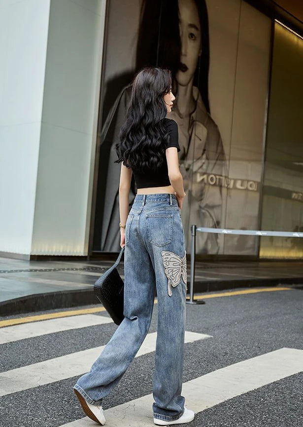 Women’s Jeans High Waist Straight Leg Casual