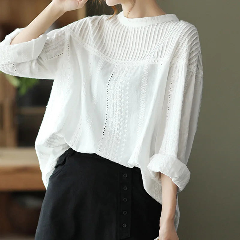 Women’s Top Blouse Long Sleeve Cotton Formal