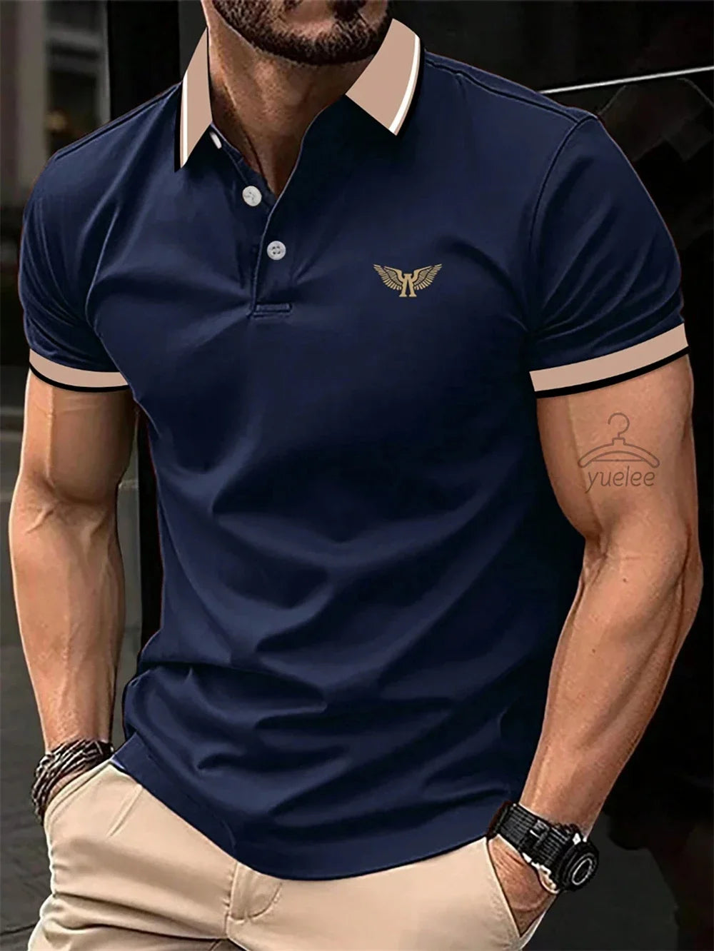 Men’s Polo Shirt Short Sleeve Casual Solid Color Comfort Fit Fashion
