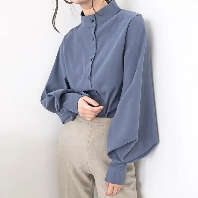 Women’s Top Blouse Long Sleeve Casual Solid Color